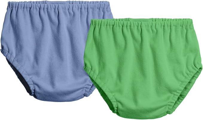 City Threads Cotton Diaper Covers for Girls and Boys 2-Pack, Made in USA Baby Bloomers, Wear Over Disposable and Cloth