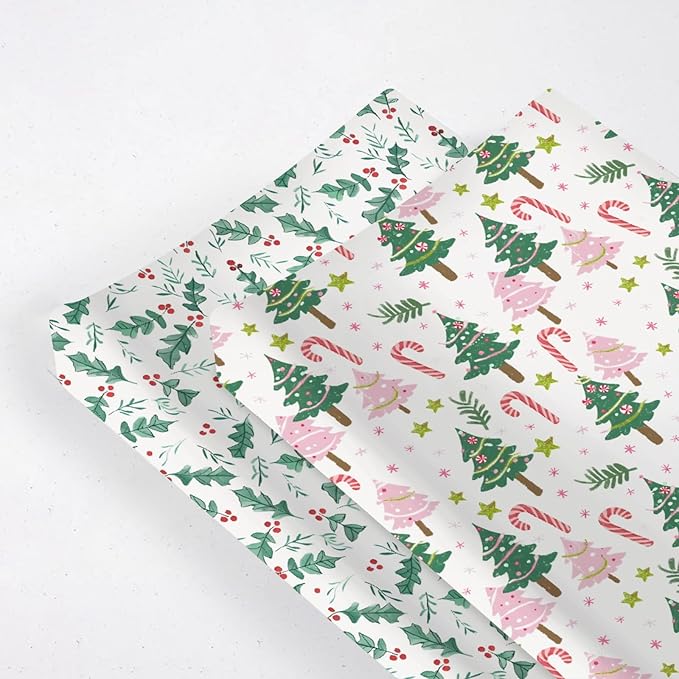 Soft 2 Pack Christmas Tree Winter Holiday Snowflake Leaf Pattern Baby Changing Pad Covers for Infant Newborn, Unisex Christmas Nursery Fitted Diaper Changing Table Pad Mat Sheets for Boys Girls-16x32