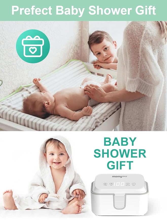 MOMYEASY Baby Wipe Warmer, Large Capacity Wipes Dispenser with 3 Temperature Modes, Even Heating Diaper Wipe Warmer with Night Light, Wipes Warmer for Babies/Adults