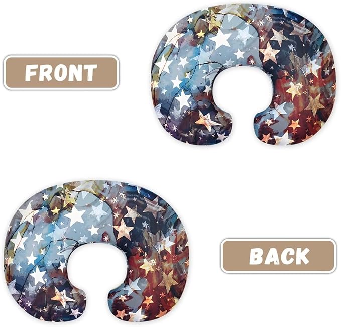 American Flag Feeding Pillow Covers Washable & Breathable Nursing Pillow Slipcovers Breastfeeding Newborn Feeding Cushion Cover Practical Gift, Best Choice for Mom Cover Only