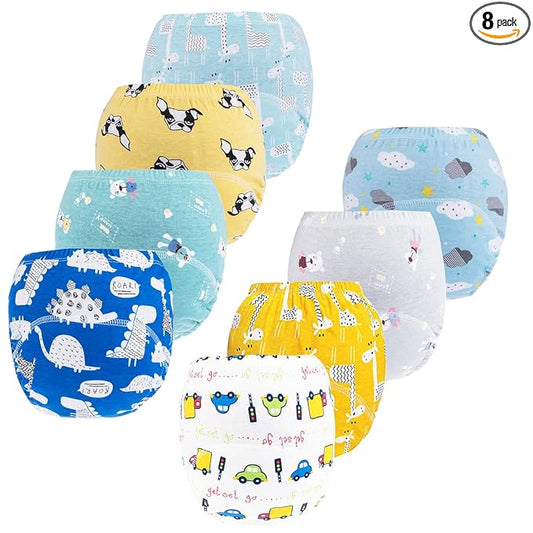 Potty Training Pants for Boys Girls, Learning Designs Training Underwear Pants (8 Packs, 2-4T)