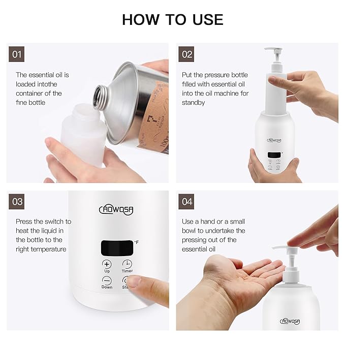 Massage Oil Warmer Bottle Professional Electric Lotion Digital Heater for SPA, Automatic Oil Warmer Heated Oil Lotion Cream for Salon, Barber Shops, Home, with Two Oil Bottle Dispenser (White)