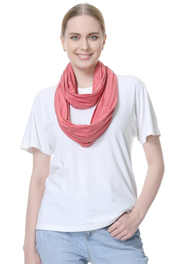 NeoTech Care Baby Nursing Cover Breastfeeding Scarf | Soft Fabric (Pink)