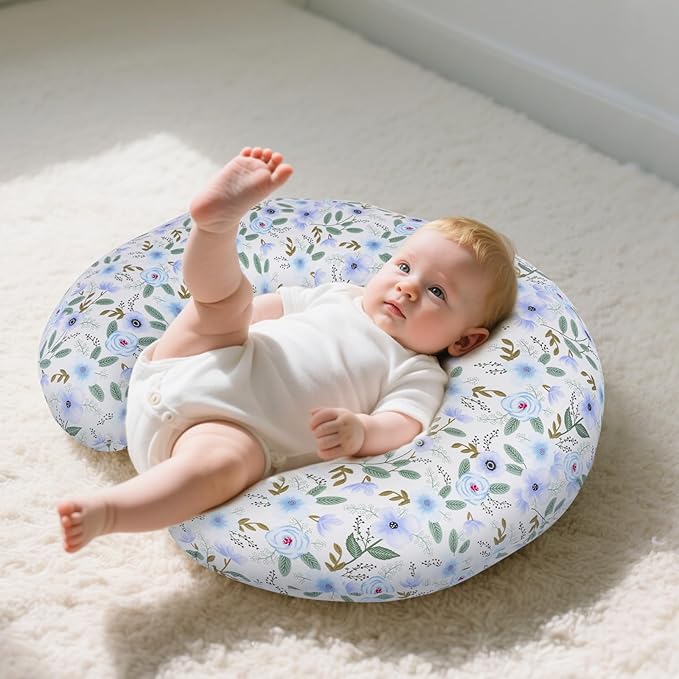 x-vesolje Baby Nursing Pillow for Breastfeeding, Adjustable Breastfeeding Pillow for Bottle Feeding, Nursing Support Pillow for Mom and Baby Healthier Nursing, Removable Cover- Leaf