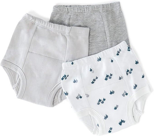 Laas Organic Cotton Potty Training Pants/Underwear, GOTS Certified, Boys, Girls, Unisex, Toddler, Pack of 3