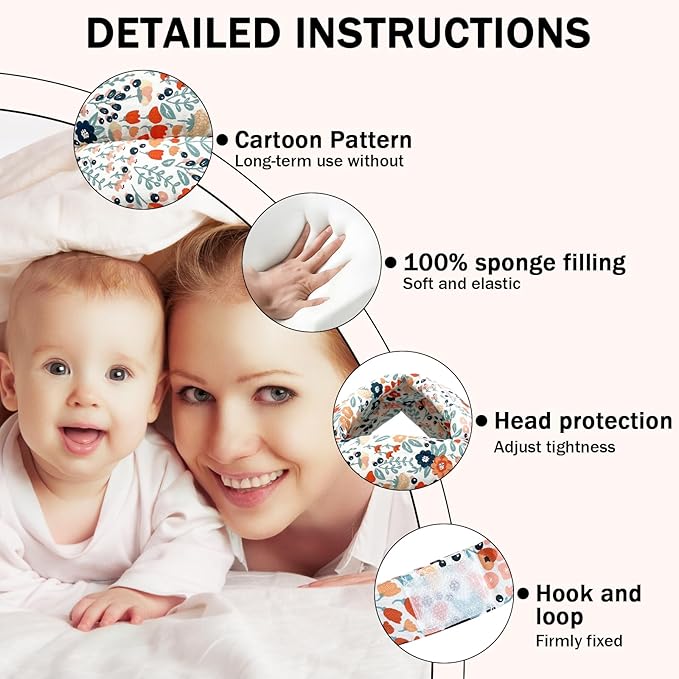Baby Head Protector for Crawling Walking, Baby Helmet Adjustable No Bumps and Soft Cushion, Infant Safety Cap for Kid Learning to Walk