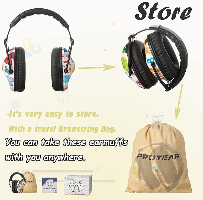 Kids Hearing Protection,25dB NRR Noise Reduction,Sound Proof for Kids,Toddler,Safety Earmuffs for Concert,Airplane,Autism,Monster Jam,Travel,School- Letter