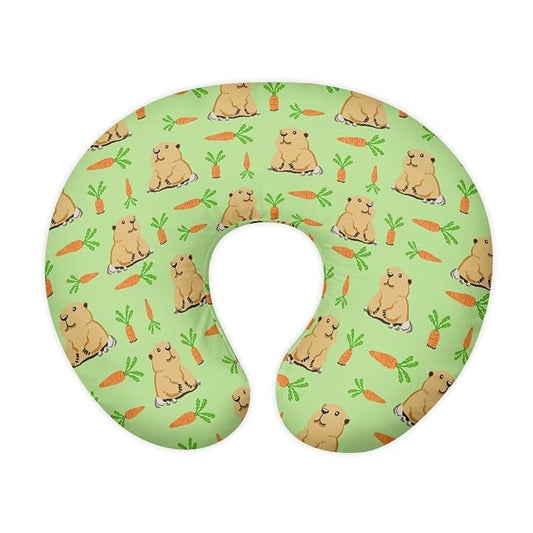 Cute Bear and Carrot Breastfeeding Pillow Slipcover for Baby Soft and Stretchy Safely Breastfeeding Pillow Cover Easy to Use and Dustptoof