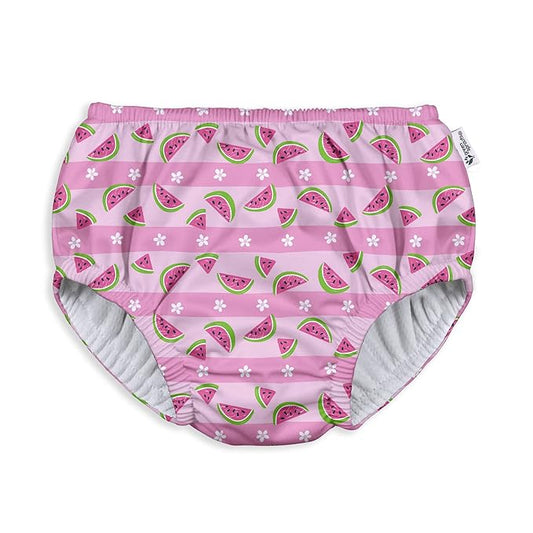 green sprouts baby girls Pull-up Reusable and Toddler Swim Diaper, Light Pink Watermelon Stripe, 6-12 Month US