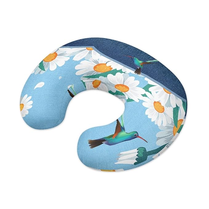 Forchrinse Hummingbird Daisy Nursing Pillow Cover for Baby Boys Girls,Stretch Nursing Pillows Slipcover Soft Nursing Pillow Slipcovers for Breastfeed