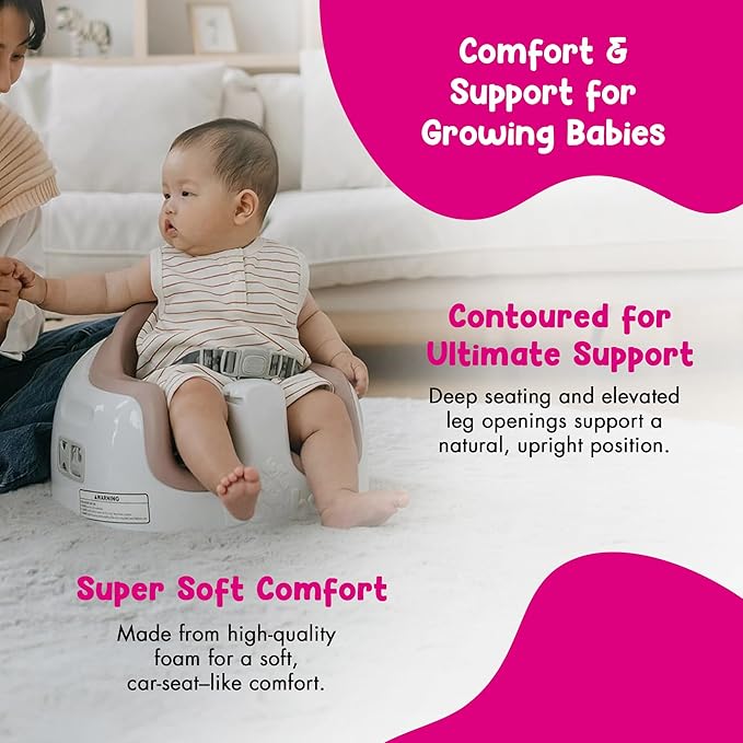 Bumbo 2 Pack 3-in-1 Multi-Seat for 6 to 36 Months, Travel Baby Feeding & Play Floor Seat, All-in-One Portable Booster, Breige/Sonoran Rose