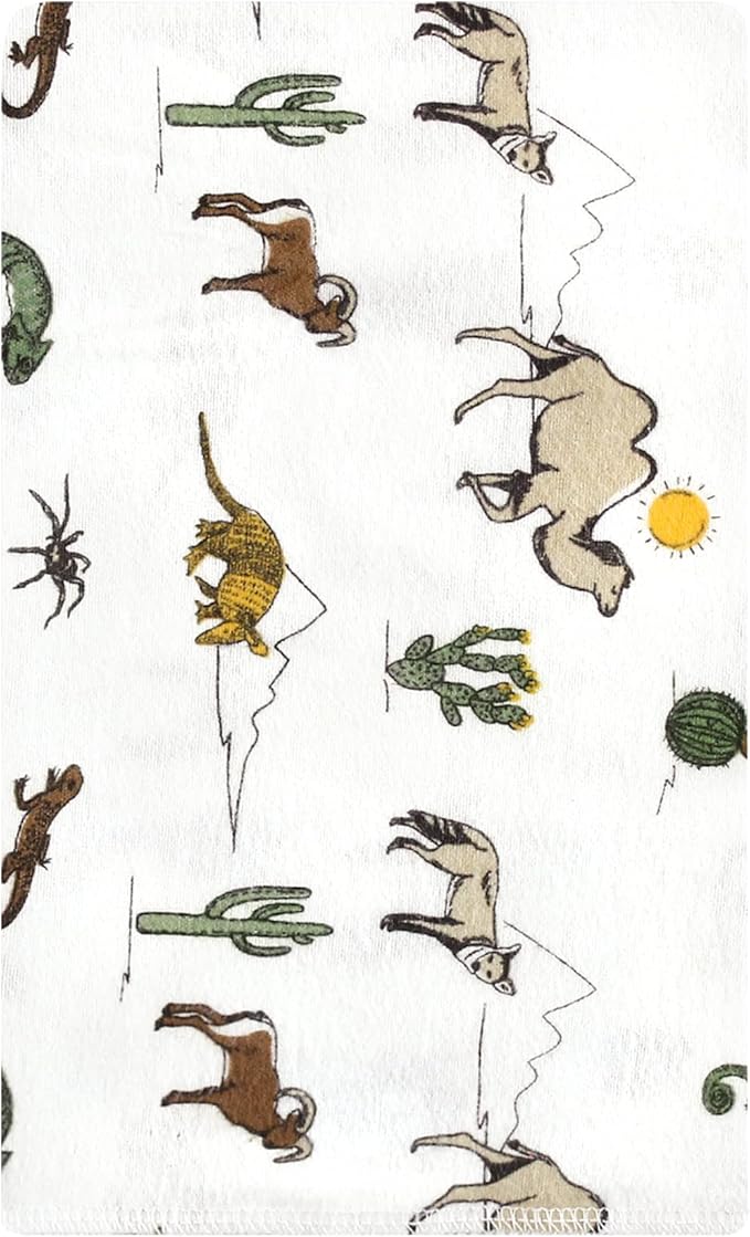 Luvable Friends Hudson Baby Flannel Burp Cloths 10pk, Desert Wildlife