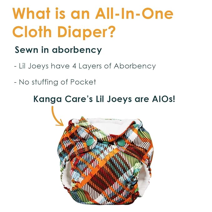 Kanga Care Lil Joey Newborn All in One AIO Cloth Diaper (2pk) Stargazing 4-12lbs