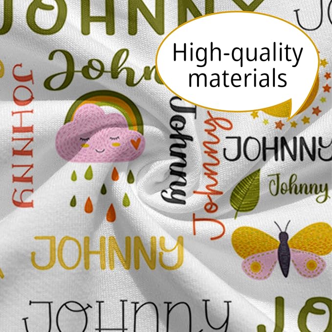 Baby Nursing Pillow Cover - Personalized Name Breastfeeding Pillow Cover with Butterfly Pattern, Stretchy Removable U-Shaped for New Moms, Soft Breathable Slipcover for Infant Boys Girls