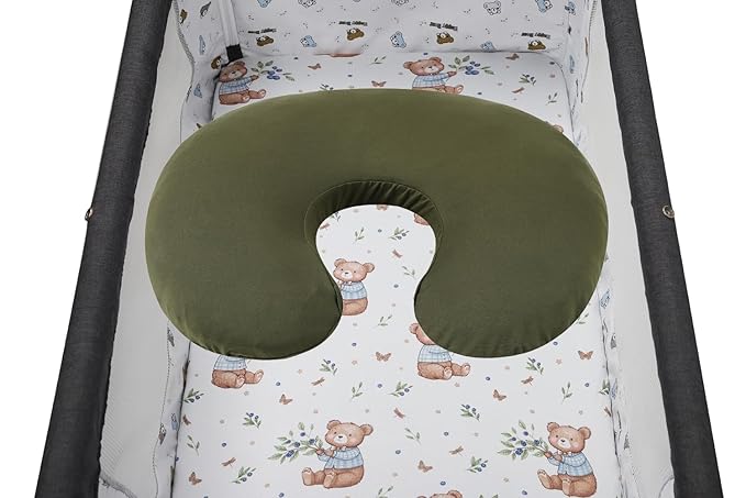 Nursing Pillow Cover Set 3 Pack Nursing Pillow Slipcovers for Moms Breastfeeding Moms, Ultra-Soft Stretchy Fit Standard Nursing Pillows Light Blue/Light Green/Dinosaur