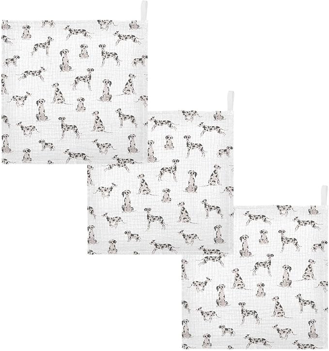 vvfelixl Baby Cotton Washcloths Great Dane Dog Infants Bath Towel for Unisex Face Towels for Newborn, Natural Baby Wipes Delicate Skin, 11.8 X 11.8 inch, one sizex5