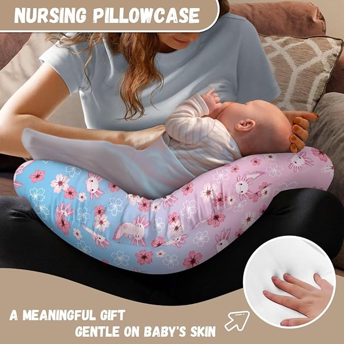 Salamander Flower Baby Breastfeeding Pillow Cover Nursing Cover for Newborn Girls Boys Super Soft and Comfortable for Home, 1 Pack