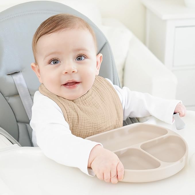Bearmoss Baby Bibs for Drooling and teething 100% Cotton Muslin Bibs for Baby Boy & Girl,Adjustable, Ultra Absorbent,8 Pack
