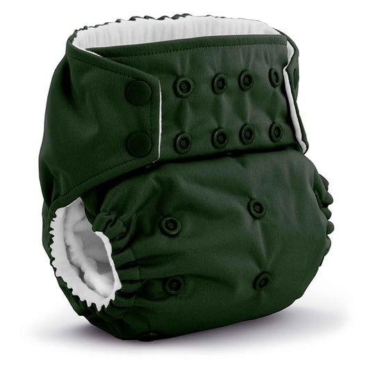 Kanga Care Rumparooz G3 Stay Dry Cloth Diaper Reusable One Size Pocket Diaper Patented Inner Double Gusset 2 pcs Microfiber Insert Soaker (6-55+ lbs) - Pine