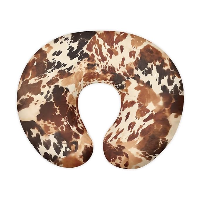 ZWPINITUPBrown Hide Cow Baby Fashion Nursing Pillow Cover Baby Breastfeeding Slipcover Newborn Safety and Comfy Cover for Daily Life