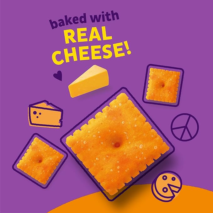 Annie's Organic Original Cheddar Squares Baked Snack Crackers, Made with Real Cheese, 11.25 oz (Pack of 4)