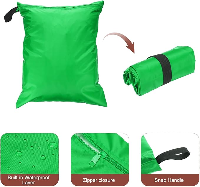 uxcell 2 Pcs Wet Dry Bags, 20" x 24" Waterproof Travel Bags with Two Zippered Pockets, Gym Bag for Beach Pool Swim Suit and Wet Clothes Green