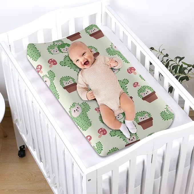 Hedgehog Changing Pad Covers Soft Baby Change Table Covers Breathable Change Sheet Fit for Most Baby Diaper Change Pads Machine Washable