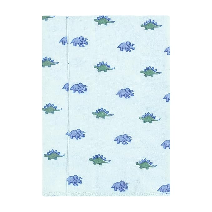 Hudson Baby Unisex Baby Cotton Flannel Burp Cloths 4-Pack, Pastel Dino, One Size