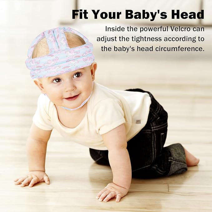 Baby Head Protector for Crawling Walking, Baby Helmet Adjustable No Bumps and Soft Cushion, Infant Safety Cap for Kid Learning to Walk