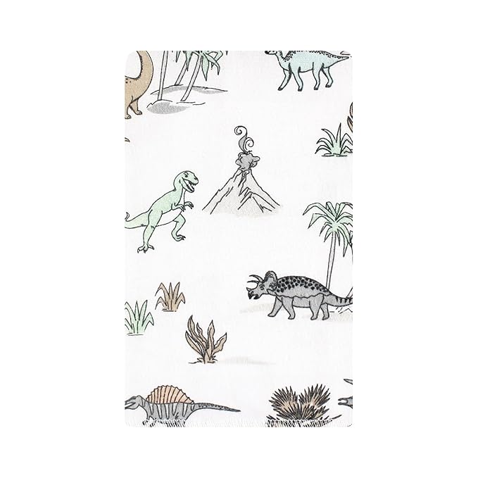 Hudson Baby Unisex Baby Cotton Flannel Burp Cloths 10-Pack, Neutral Dino World, One Size