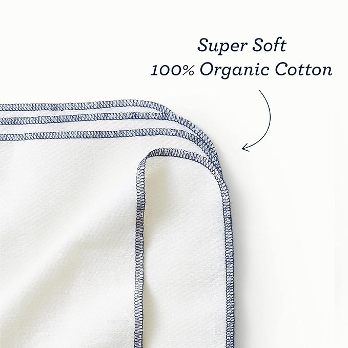 Esembly Wipe Ups, Organic Cotton Reusable Baby Wipes, Soft and Sturdy Washable Cloth Diaper Wipes, One Size, 12-pk