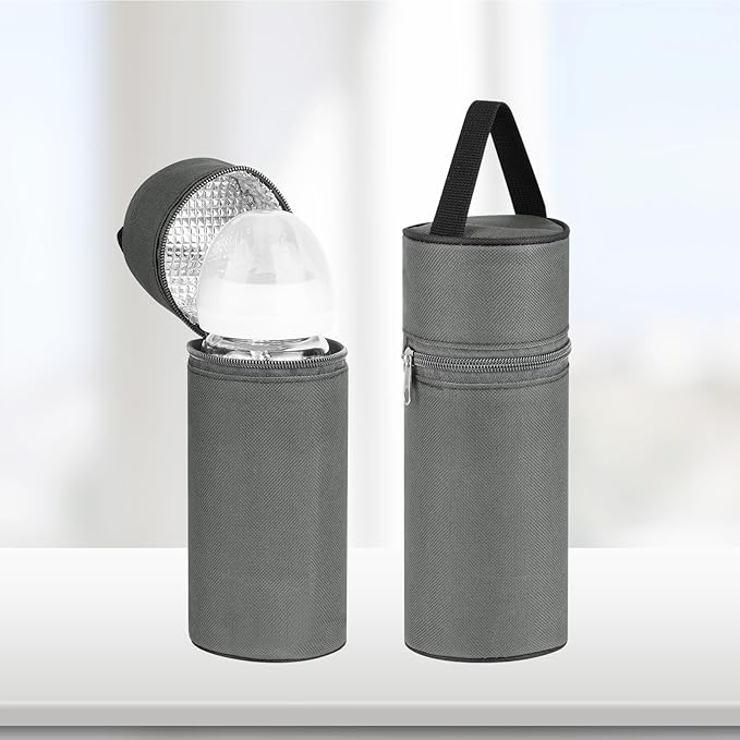 Beautyflier Insulated Baby Bottle Tote Bags, Portable Breastmilk Baby Bottle Cooler Storage, Travel Carrier Bag for Dr. Brown’s Natural Narrow Baby Bottles 2oz, 4oz, 8oz, 9oz (Gray)