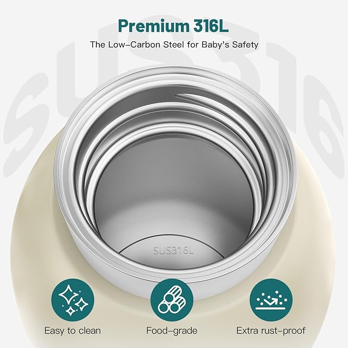Portable Bottle Warmer for Travel Fast Baby Milk Warmer On-the-Go Breastmilk Warmer for Formula & Water, Newborn Essential Gift, 316L Stainless Steel Long Battery Life 17oz Large Capacity