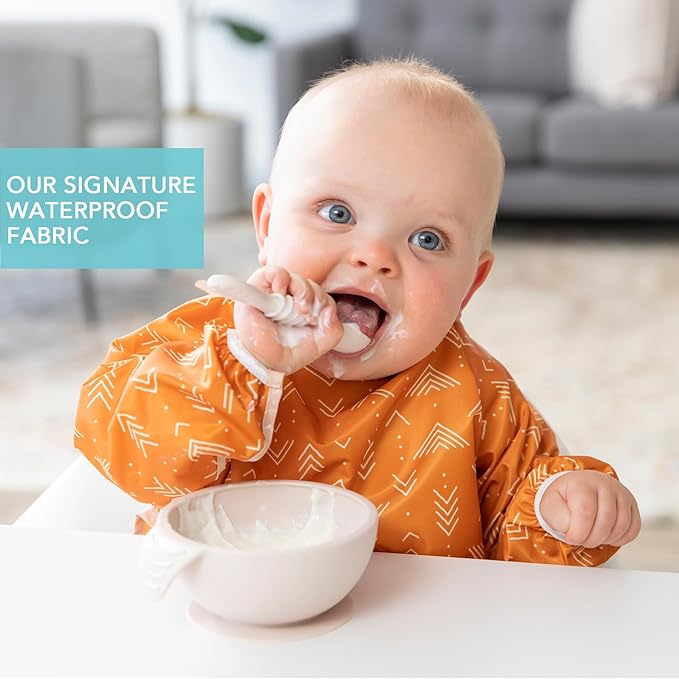 Bumkins Sleeved Bib for Girl or Boy, Baby and Toddler for 6-24 Mos