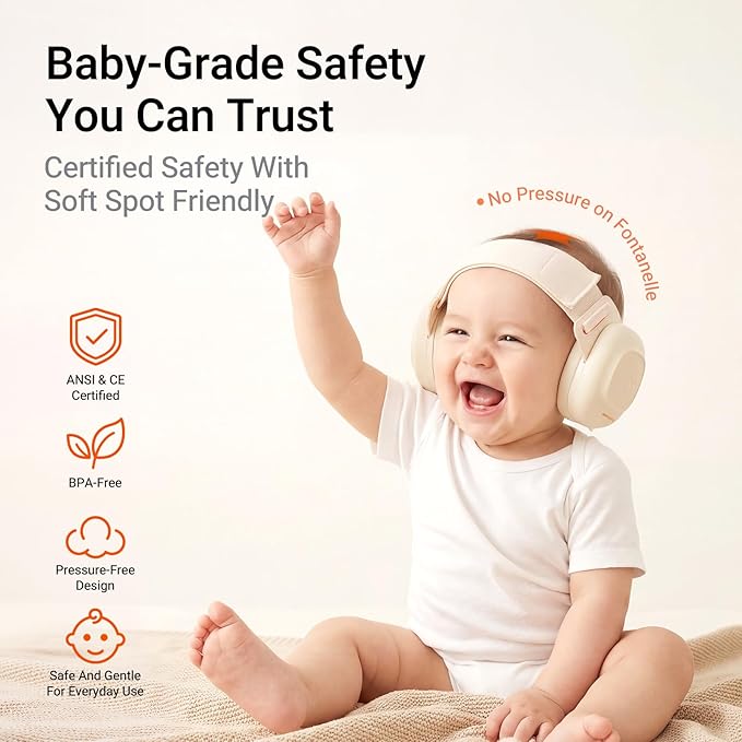 MAMAZING Baby Ear Muff for Newborns & Toddlers 3-48 Months, 25dB Noise Cancelling Headphones for Airplane, Party and Firework
