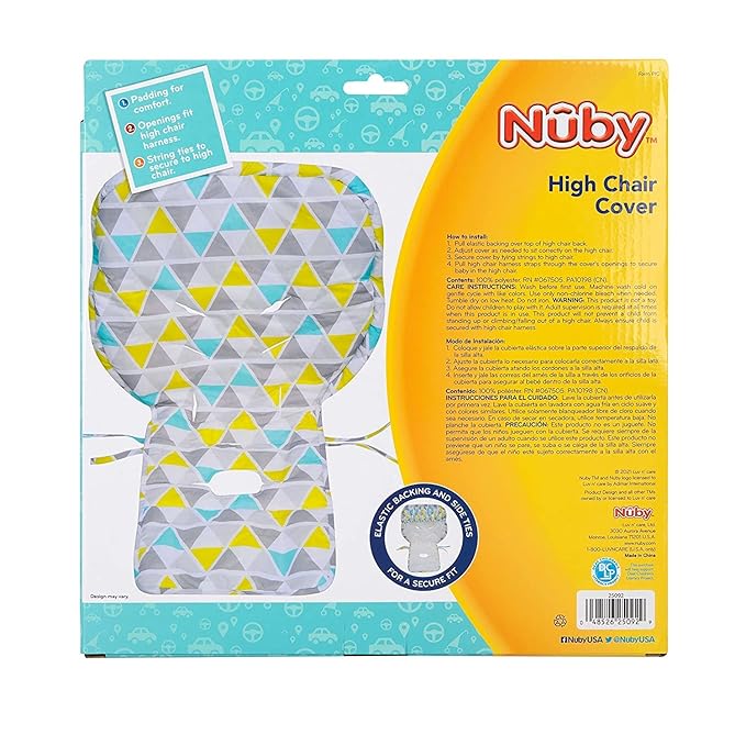 Nuby High Chair Cover Protecting from Spills and Crumbs, Water Resistant, Floral Print