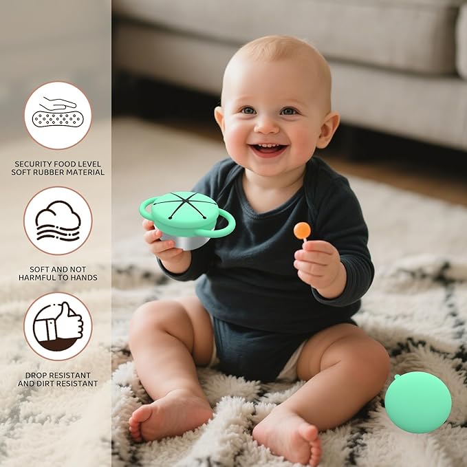 2-Pack Stainless Steel Snack Containers for Kids, Toddler Snack Containers with Silicone Lids & Handles - Dishwasher Safe, Toddler Snack Cups for Healthy Eating