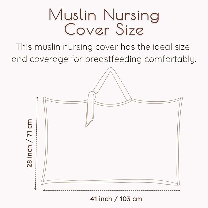 Muslin Nursing Cover Up for Breastfeeding, 47"x47" Cotton Muslin Breastfeeding Covers for Nursing, Full Coverage Breast Feeding Covers, Pumping Cover Oeko-TEX Designed in France - Pink