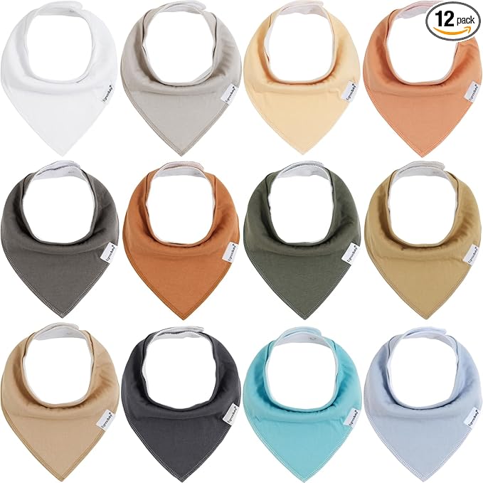 Baby Bandana Drool Bibs for Boys Girls,Super Absorbent Triangle Baby Bibs for Drooling and Teething,100% Cotton Soft for Infant,Newborn 12Pack