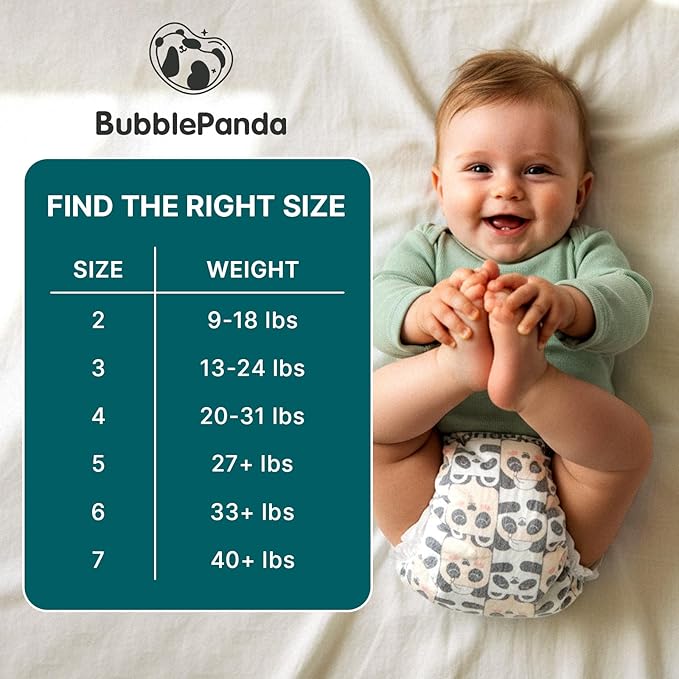 BubblePanda Overnight Diapers, Baby Diapers Nighttime Protection with Dual Absorbent Core, Wider Absorbent Zone, Leak Proof & Soft Surface, Disposable(Size 4, Count 72)