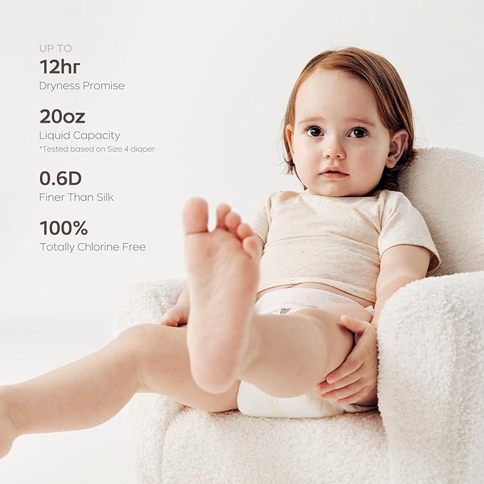 Bc Babycare Cloud Skin Baby Diapers, Size 4 (22-37 lbs), 24Count – Ultra Soft & Dry, Leak-Proof Overnight Comfort, Hypoallergenic, Totally Chlorine-Free