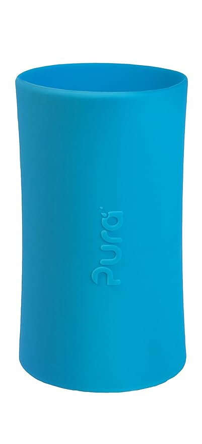 Pura Kiki Tall Silicone Sleeve for Bottle - Plastic-Free, Medical-Grade, Promotes Grip Handle, Protection & Insulation Compatible w/Pura Stainless Bottles 9oz & 11oz - Aqua