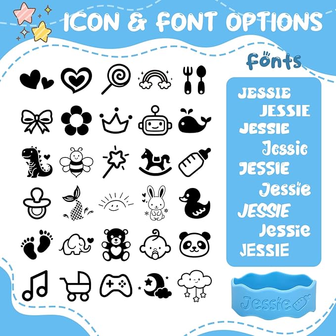 Personalized Baby Bottle Labels for Daycare Custom Engraved Silicone Bands with Name Logo Reusable Personalized Name Labels for Daycare Kindergarten School Summer Camps