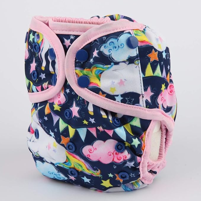 Baby Diaper Cover Nappy One Size 8lbs to 36lbs for Girls (Dream Horse)