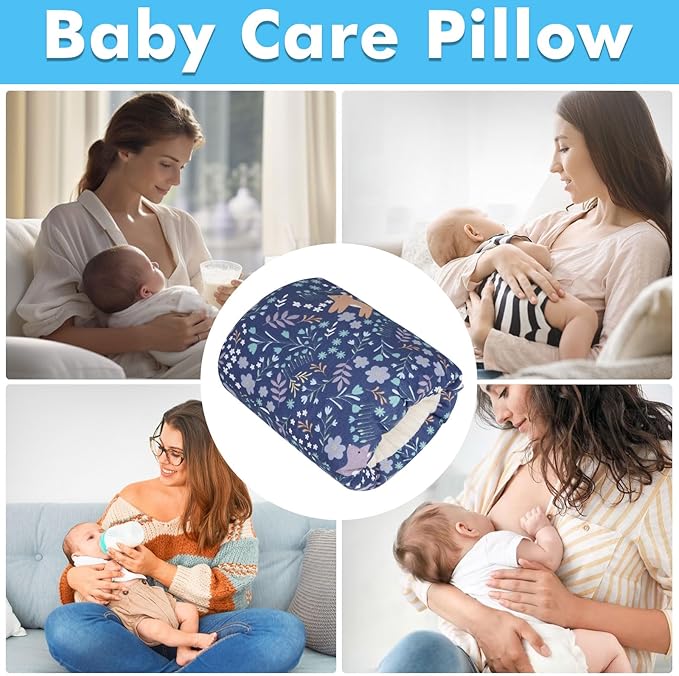 Baby Feeding Arm Pillow,Nursing Arm Pillows for Breastfeeding，Soft Cotton for Newborn, More Support for Mom and Baby,Portable and Washable,Ergonomic Nursing Essentials（Blue Fox）