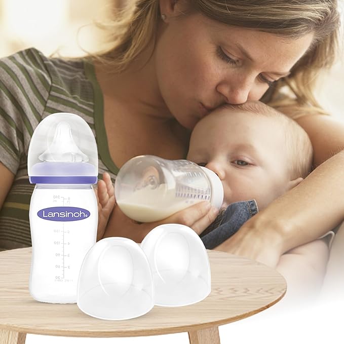 Baby Bottle Cap Compatible with Lansinoh Baby Bottles, Soft & Safe Bottle Lid, 6 Count