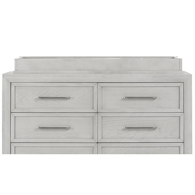 Evolur Mini Changing Tray in Porcini – Solid Wood Dresser Changing Station with Safety Brackets and Storage Compartments – Converts Dresser into Baby Changing Topper, Easy Assembly, ASTM Certified