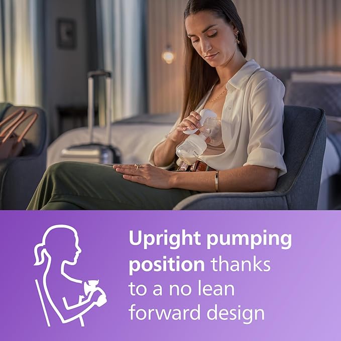 Philips Avent Manual Breast Pump, Easy Pumping with Natural Motion Technology, Silicone Cushion, 4oz Natural Bottle, Sealing Disc, Screw Ring, Transparent, Model SCF430/03