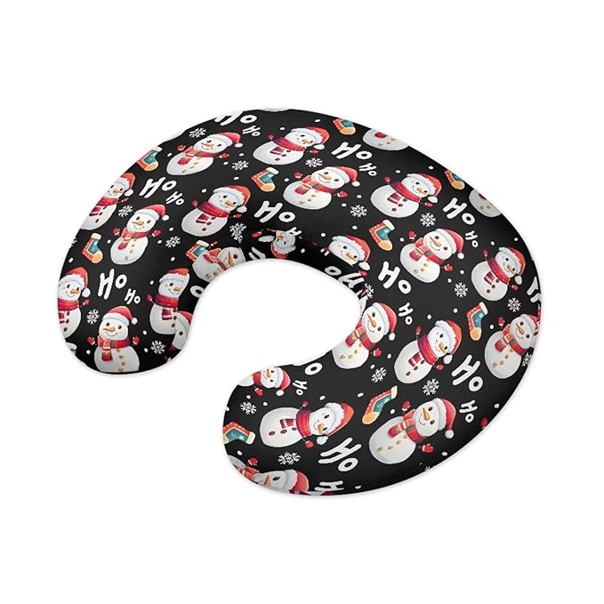 Xmas Snowman Breastfeeding Pillow Cover Nursing Cover for Newborn Girls Boys Super Soft and Comfortable Slipcover Gift, 1 Pack