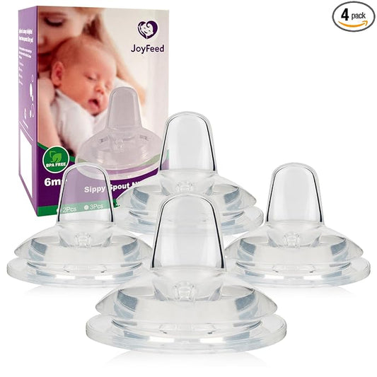 Sippy Spout Nipples for Philips Avent Natural Baby Bottles, My Grippy Spout Sippy Cup and Natural Trainer Sippy Cup,Variable Flow, Silicone Conversion Nipple,6+ Months,4 Count